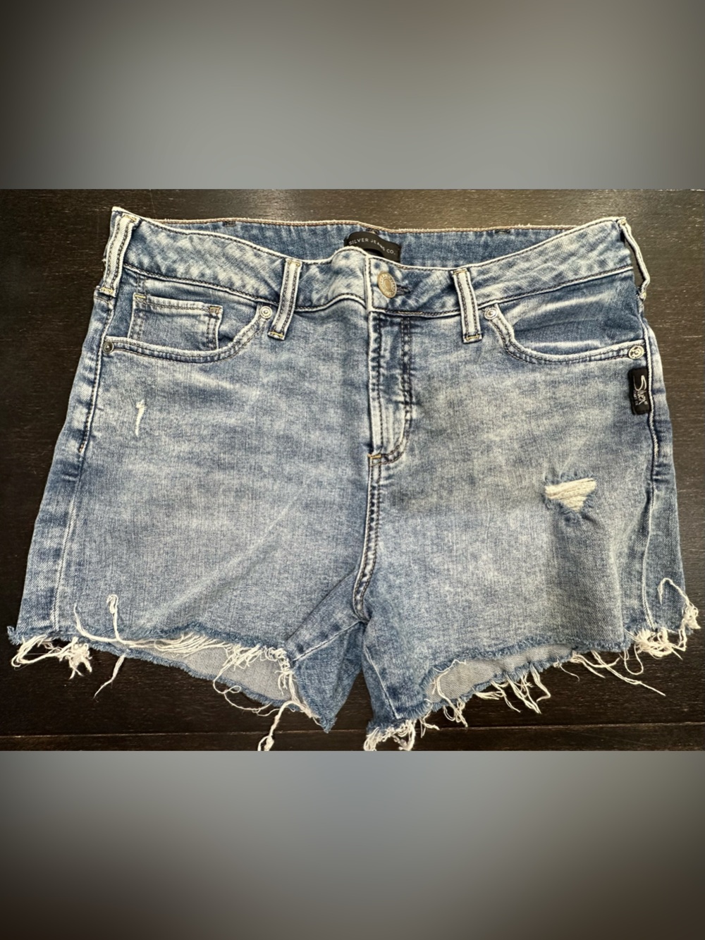 Silver Jeans Co. Light Blue Distressed Avery Denim Shorts